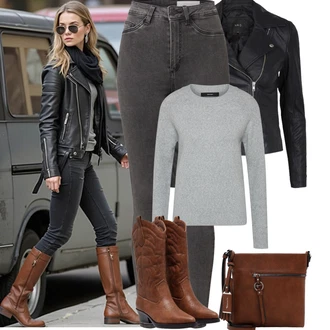 Dlouhé Outfit s ?erná Dámské D?íny s Délkou 7/8/Motorká?ské D?íny/D?íny s Rozparkem/D?íny s Nízkým Sedem/Push up D?ín/Ko?ená bunda/Slim Fit D?íny/Navlékací d?íny/Ko?ené Boty/Sweat D?íny/Termální D?íny/Zimní bunda Noisy may "Podzimní Outfity"