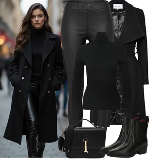 Mini Outfit s Černá/Hnědá/Červená Svetr z Jemné Pleteniny/Kašmírový Svetr/Rolák/Svetr s límečkem Only "Podzimní Outfity"