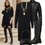 Černé Pletené Šaty Outfity image