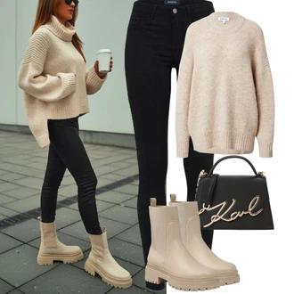 Dlouhé Outfit s Černá Pletený Legín/Teplé Legíny/Legíny s Rozparkem/Legíny s Podšívkou/Sportovní Legína/Neprůhledný Legíny/Bavlněné Legíny/Kožená bunda/Push up Legíny Pieces "Podzimní Outfity"