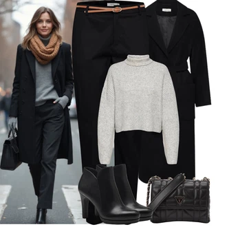 Outfit s Černá/Bílá Kožená kotníková Bota/Kotníková Bota s Podšívkou/Bota na platformě/Kožená bunda/Kotníková Bota Na Podpatku/Kozačka Na Podpatku Tamaris "Podzimní Outfity" Outfit s Černá/Bílá Kožená kotníková Bota/Kotníková Bota s Podšívkou/Bota na platformě/Kožená bunda/Kotníková Bota Na Podpatku/Kozačka Na Podpatku Tamaris "Podzimní Outfity"