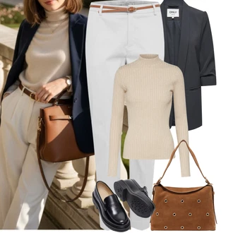 Outfit s Černá/Hnědá/Fialová/Žlutá Business Bota/Mokasín/Trotteur/Nízká bota na podpatku/Goodyear welted bota SELECTED FEMME "Podzimní Outfity"