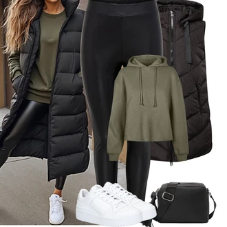 Outfit s Bílá Úzká teniska/Teniska na platformě/Nízká Teniska/Kožené tenisky Adidas Originals "Podzimní Outfity"