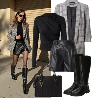 Outfit s Černá/Hnědá Top Na Party/Roláková Košile/Zavinovací Tričko Edited "Podzimní Outfity"