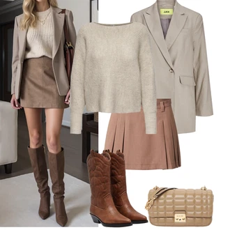 Lehký Outfit s Khaki/Béžová/Hnědá/Šedá Nezařazené jjxx "Podzimní Outfity"Look: Lehký, Kancelář, Business, Chytrý příležitostný