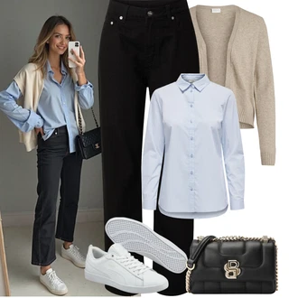 Outfity pro zábavu Elegantní, Sportovní s Šedá/Krémová/Bílá Úzká teniska/Kožené tenisky/Nízká Teniska Puma "Podzimní Outfity"Look: Bad Taste, Ležérní, Hip Hop, Skater, Chytrý příležitostný, Sportovní, Unisex