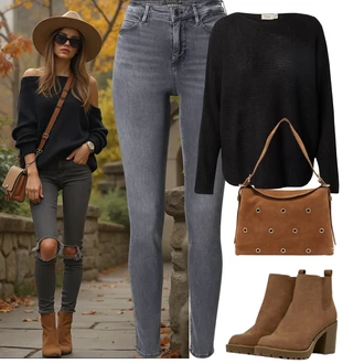 Outfit s Šedá Nezařazené Guess "Podzimní Outfity"