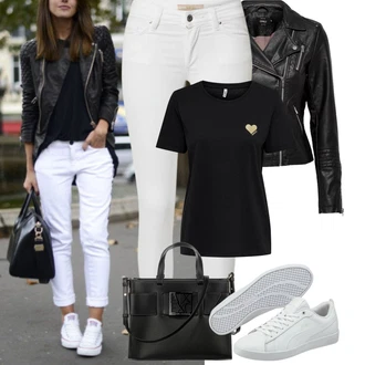 Léto Outfit s Černá/Červená Kožené Bund Bunda z Umělé Kůže/Motorkářská bunda/Motorkářské Bund/Kožené Bund Only "Podzimní Outfity"