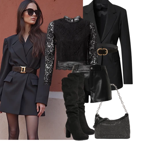 Kombinace Kůže Černá/Hnědá Košile Bermuda/Mušelínové Šortky/Šortky rÆre by lorena rae