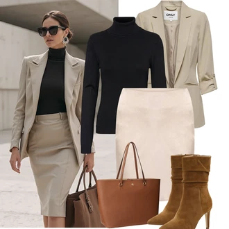 Narozeniny Léto Outfit s Khaki/Béžová/Hnědá/Bílá Nezařazené Only, Hnědá/Béžová/Bílá/Khaki Sukně z umělé kůže/Sukně S Délkou Ke Kolenům/Sukně Pro Matriku/Kožená Sukně/Tužková sukně/Kancelářská Sukně nasty gal petite "Podzimní Outfity"Look: Bar, Firemní večírek, Den matek, Koncert, 60. narozeniny, Zvláštní příležitosti, 50. narozeniny, Škola, Narozeniny, Matriční Úřad, Divadlo, Matriční úřad