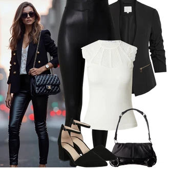 Outfity pro matriční úřad s Černá Kalhoty Legíny s Vysokým Pasem/Neprůhledný Legíny/Legíny Kožený Vzhled/Formovaná Legína/Vinylový Legín/Kožený legíny/Legíny s Podšívkou/Latexové legíny Only "Podzimní Outfity"