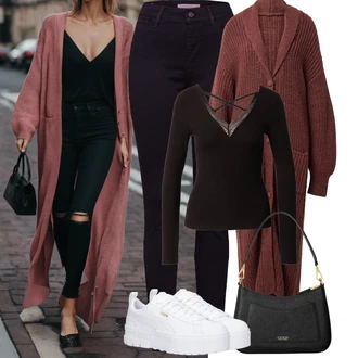 Matka nev?sty Outfit s ?ervená/Tmav? ?ervená/Fialová/Vínová/Hn?dá Móda Pro Plno?tíhlou Pletenina ve?kej ve?kosti florence by mills exclusive for about you "Podzimní Outfity"