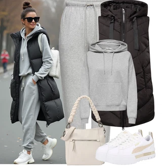 Turistika Outfit s Černá Dlouhé bundy/Bunda na přetažení přes hlavu/Letní peřová bunda/Zimní Bund/Zimní Parka/Puchová Bund JdY "Podzimní Outfit"Look: Airsoft, Turistika, Horolezectví