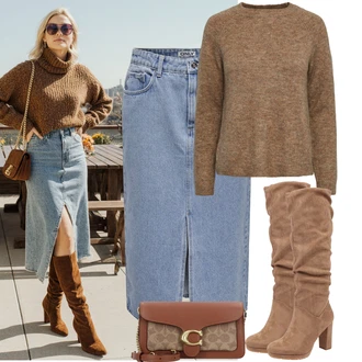 Léto Outfit s Sv?tle modrá/Modrá D?ínová vintage Sukn?/D?ínová Sukn? Only "Podzimní Outfity"