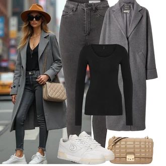 Dlouhé Outfit s ?erná Dámské D?íny s Délkou 7/8/Motorká?ské D?íny/D?íny s Rozparkem/D?íny s Nízkým Sedem/Push up D?ín/Ko?ená bunda/Slim Fit D?íny/Navlékací d?íny/Ko?ené Boty/Sweat D?íny/Termální D?íny/Zimní bunda Noisy may "Podzimní Outfity"