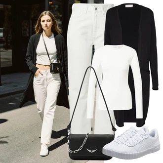 outfit mit Bela/Krem Srajca & majica velike velikosti/Bluza velika velikost/Pletene velika velikost B.young "jesenska oprava"