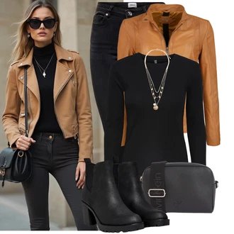 Léto Outfit s Hnědá/Béžová/Žlutá Kožené Bund Kožená vintage bunda/Kožené Bund/Bunda z Umělé Kůže/Bunda s Bočním Zipem/Kožená Bomber Bund Maze "Lehký outfit"