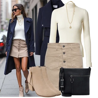 Outfit s Béžová/Zlatý/Žlutá Náhrdelník Jemný Řetízek/Bohatě zdobený Náhrdelník/Collier/Statement Náhrdelník Pilgrim "Lehký outfit"