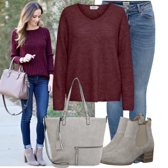 Outfit s Modrá/Světle Modrá/Tmavě Modrá Kožená bunda/Zimní bunda/Push up Džín/Navlékací džíny/Džín s Nízkým Pasem/Kožené Boty/Kotníková Bota/Džíny s Nízkým Sedem Only "Lehký outfit"