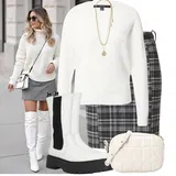 Outfity s bílými kozačkami na zimu image