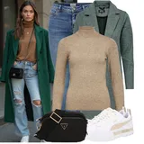 Modré, Zelené Zimní Kabáty Outfity image