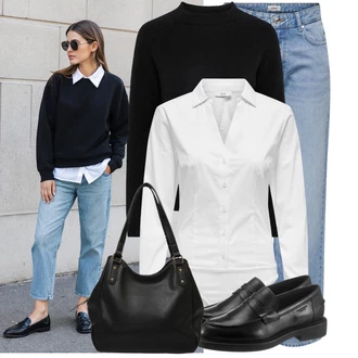 Outfit s Černá/Hnědá/Šedá Business Bota/Kožená bota/Mokasín/Trotteur/Nízká bota na podpatku/Goodyear welted bota Vagabond Shoemakers "Outfit na podzim"