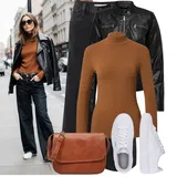 Černé džíny s širokými nohavicemi outfity image