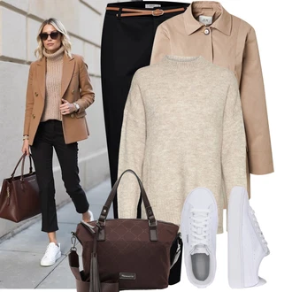 S vnitřní kapsou Outfit s Vínová/Hnědá/Tmavě hnědá/Tmavě červená Taška Přes Rameno/Obchodní Taška/Taška/Plenková taška/Kancelářská Taška/Brašna/Sportovní Taška Přes Rameno Tamaris "Outfit na podzim"