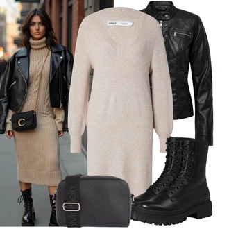 Léto Outfit s Černá/Červená Motorkářské Bund/Kožené Bund/Motorkářská bunda/Bunda z Umělé Kůže Only "Outfit na podzim"