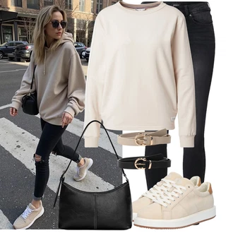 Dlouhé Outfit s ?erná/?edá/Tmav? ?edá Ko?ená bunda/Termální D?íny/Slim Fit D?íny/Zimní bunda/Push up D?ín/Motorká?ské D?íny/Ko?ené Boty/High Waist D?ínové Kalhoty/D?íny s Rozparkem Only "Perfekt na podzim"