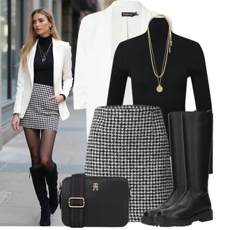 Outfit s Béžová/Zlatý/Žlutá Náhrdelník Jemný Řetízek/Bohatě zdobený Náhrdelník/Collier/Statement Náhrdelník Pilgrim "Podzimní Look"