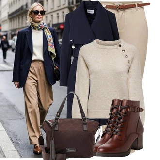 S vnitřní kapsou Outfit s Vínová/Hnědá/Tmavě hnědá/Tmavě červená Taška Přes Rameno/Obchodní Taška/Taška/Plenková taška/Kancelářská Taška/Brašna/Sportovní Taška Přes Rameno Tamaris "Podzimní Look"