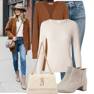 Narozeniny Léto Outfit s Béžová/Bílá/Červená/Zlatý Bagetová taška/Taška Přes Rameno/Dopisová peněženka/Malá Taška/Sportovní Taška Přes Rameno/Taška Na Svatbu Steve Madden "Podzimní Look"Look: Den na pláži, Malle, Bar, 18. narozeniny, 30. narozeniny, Koncert, Den matek, Narozeniny