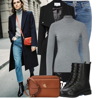 Narozeniny Léto Outfit s Šedá/Světle šedá/Tmavě šedá/Fialová/Hnědá Krátký Top/Pletený top/Pletené tričko/Krátký top/Roláková Košile Edited "Podzimní Look"Look: 18. narozeniny, Koncert, Chatky, Škola, Zvláštní příležitosti, Narozeniny