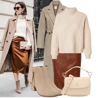 Outfit s Béžová Bagetová Taška/Klasická Taška Přes Rameno/Dopisová peněženka/Malá Taška/Brašna/Sportovní Taška Přes Rameno Tommy Hilfiger "Podzimní outfit na volný čas"