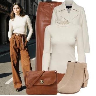 Outfit s Hnědá/Béžová/Žlutá Taška Přes Rameno/Klasická Taška Přes Rameno/Sportovní Taška Přes Rameno/Brašna/Dopisová peněženka/Taška na Macbook/Taška/Nezařazené Pieces "Podzimní outfit na volný čas"