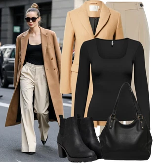 Pracovní Outfit s ?erná Kotníková Bota s Pod?ívkou/Chelsea Boty/Ko?ená kotníková bota/Gumová Kotníková Bota/Ko?ená bunda Only, ?erná/Hn?dá Velká ta?ka/Obchodní Ta?ka/Ta?ka/Kancelá?ská Ta?ka/Bra?na/Shopper ta?ka/Sportovní Ta?ka P?es Rameno About You "Podzimní outfit na volný ?as"Look: Pracovní, Na Procházku, Jízda na koni, Volný ?as