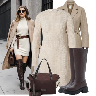 S vnitřní kapsou Outfit s Vínová/Hnědá/Tmavě hnědá/Tmavě červená Taška Přes Rameno/Obchodní Taška/Taška/Plenková taška/Kancelářská Taška/Brašna/Sportovní Taška Přes Rameno Tamaris "Podzimní outfit pro každý den"