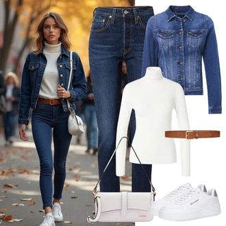 Poletje Za 60 in več outfit mit Pastelne barve/Temno modra/Svetlo modra/Modra Plašč/Jakna SALSA JEANS "praktičen jesenski videz"