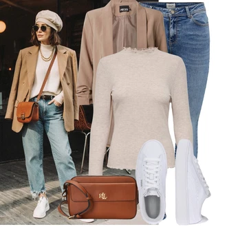 Punk Outfit s Hn?dá/?ervená/Zlatý Polo Ralph Lauren "Trendový podzimní outfit"Look: Rad, Princezny, Punk, Preppy, Italský, Retro