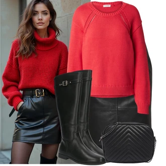 Léto Outfit s ?erná/Bílá/Hn?dá Sukn? z um?lé k??e/Ko?ená Sukn?/Ko?ená MiniSukn?/Sukn? S Délkou Ke Kolen?m/Moderní Sukn?/Zavinovací Sukn? SOAKED IN LUXURY "Trendový podzimní outfit"