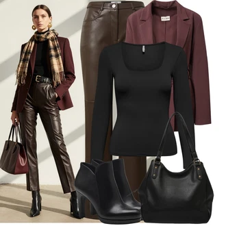 Narozeniny Outfit s Červená/Tmavě červená/Růžová/Fialová Nezařazené A Lot Less "Trendový podzimní outfit"Look: Bar, Koncert, Škola, Firemní večírek, Valentýn, Den matek, 60. narozeniny, Den na pláži, Zvláštní příležitosti, 30. narozeniny, Narozeniny