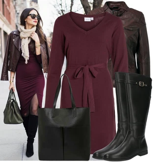 Outfit s Tmavě hnědá/Červená/Hnědá/Šedá Přechodné Bundy/Kožené Bund/Kožená Bomber Bund/Motorkářské Bund/Bunda z Umělé Kůže/Kožená vintage bunda Maze "Trendový podzimní outfit" Outfit s Tmavě hnědá/Červená/Hnědá/Šedá Přechodné Bundy/Kožené Bund/Kožená Bomber Bund/Motorkářské Bund/Bunda z Umělé Kůže/Kožená vintage bunda Maze "Trendový podzimní outfit"