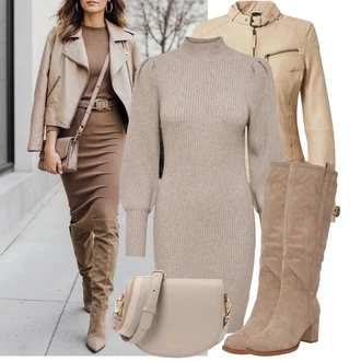 Outfit s Khaki/Béžová/Hnědá Kožené Bund Bunda z Umělé Kůže/Jezdecká bunda/Kožené Bund/Motorkářská bunda/Bunda s Bočním Zipem/Motorkářské Bund Maze "Trendový podzimní outfit" Outfit s Khaki/Béžová/Hnědá Kožené Bund Bunda z Umělé Kůže/Jezdecká bunda/Kožené Bund/Motorkářská bunda/Bunda s Bočním Zipem/Motorkářské Bund Maze "Trendový podzimní outfit"