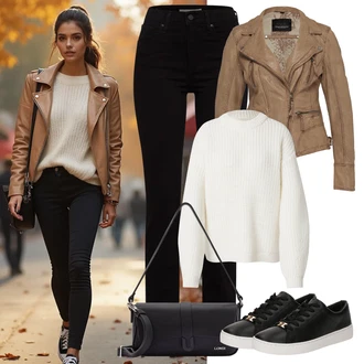 Poletje Za 60 in več outfit mit Khaki/Siva/Rjava/Bež Plašč/Jakna Oakwood "udoben jesenski videz"