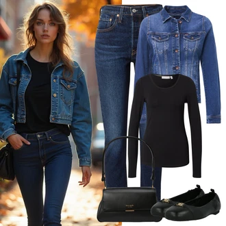 Poletje Za 60 in več outfit mit Pastelne barve/Temno modra/Svetlo modra/Modra Plašč/Jakna SALSA JEANS "udoben jesenski videz"