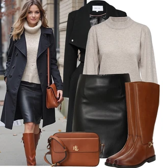 Punk Outfit s Hn?dá/?ervená/Zlatý Polo Ralph Lauren "Vkusný podzimní outfit"Look: Rad, Princezny, Punk, Preppy, Italský, Retro