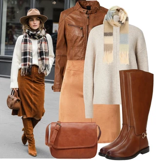 Outfit s Hnědá/Béžová Bagetová Taška/Taška/Klasická Taška Přes Rameno/Taška Na Notebook/Kancelářská Taška/Brašna/Sportovní Taška Přes Rameno About You "Cool každodenní outfit"