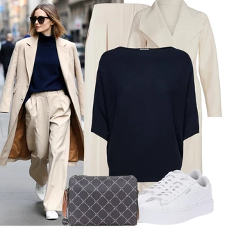 Outfit s Tmavě šedá/Šedá/Modrá Taška Ledvinka/Shopper/Women's Cosmetic Bags/Klasická Taška Přes Rameno/Dopisová peněženka/Taška Na Notebook/Taška na telefon/Kosmetická Taštička Tamaris "Cool podzimní outfit"