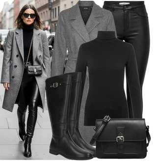 Outfit s Černá/Hnědá Pánská Taška/Obchodní Taška/Klasická Taška Přes Rameno/Kancelářská Taška/Brašna About You "Cool podzimní outfit"